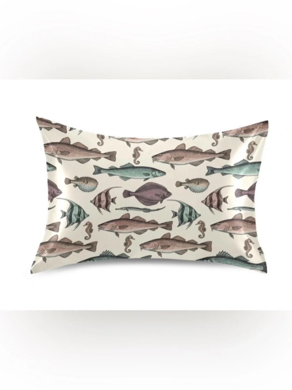 Nautical Silk Pillowcase for Hair & Skin Standard Size 20x26” - BEIGE